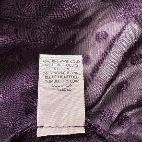 CJ Banks Womens Blouse Size 1X Purple Lace Sheer Boho Fairy Whimsigoth - Picture 8 of 12